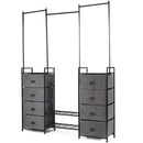 3-in-1 Portable Multifunctional Dresser with 8 Fabric Drawers and Metal Rack