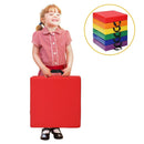 6 Pieces 15 Inches Square Toddler Floor Cushions Flexible Soft Foam Seating with Handles by LJGDeals