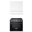 Akicon 36" Stainless Steel Range Hood with 600 CFM Insert & 6-Burner Gas Range Combo – Powerful Ventilation, Convection Oven, Multiple Finishes