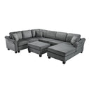 Contemporary U - Shaped Sectional Sofa With Movable Storage Ottoman by HouseOfZazla