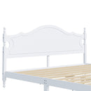 King Bed Frame with Headboard, Retro Style Wooden Platform Bed by HouseOfZazla