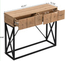 43.31" Luxury Wood Sofa Table, Industrial Console Table for Entryway, Hallway Tables with Two Drawers for Living Room