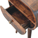 Circular Bedside Table With Open Slot - Walnut by Unique Piece Furniture