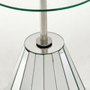 Mirrored Coffee Table Side Table Tempered Glass Desktop Round End Table Small End Table Side Table Coffee Table Bedside Table Night Stand for Living Room Bedroom