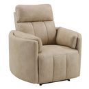 Elison - Motion Glider Recliner With Swivel - Dark Beige Polish Microfiber by Unique Piece Furniture