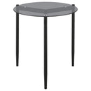Rosalie Round Smoked Glass Top End Table Grey