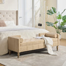 64.6"W Upholstered Chenille Flip-top Storage End of Bed Bench