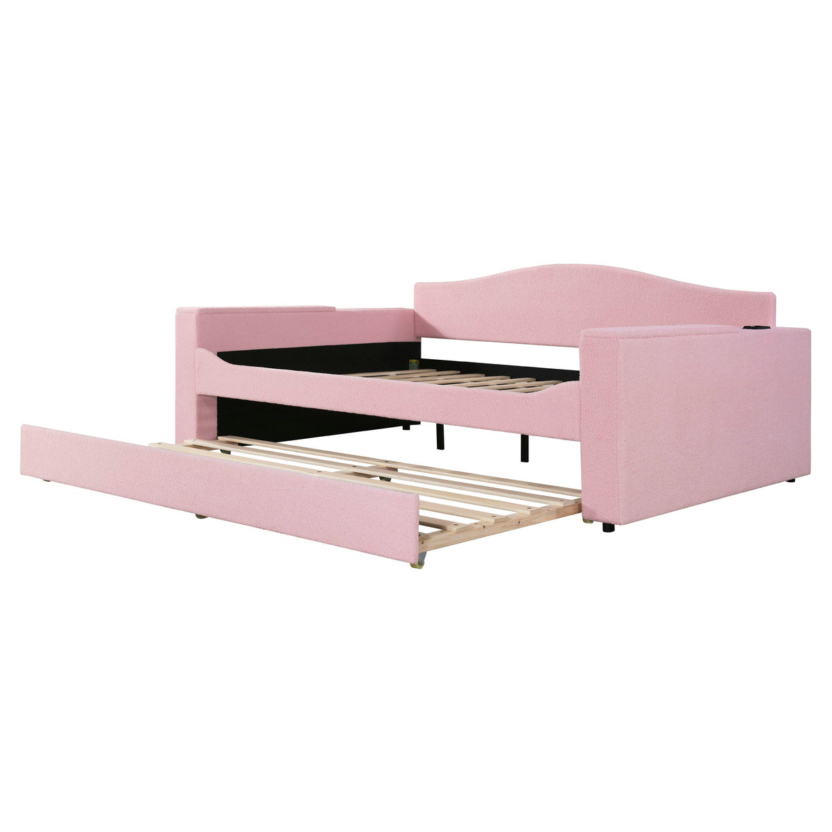 Upholstered Daybed With Storage Armrests, Trundle And Latest Integrated tooth Audio System, photo 7 of 40