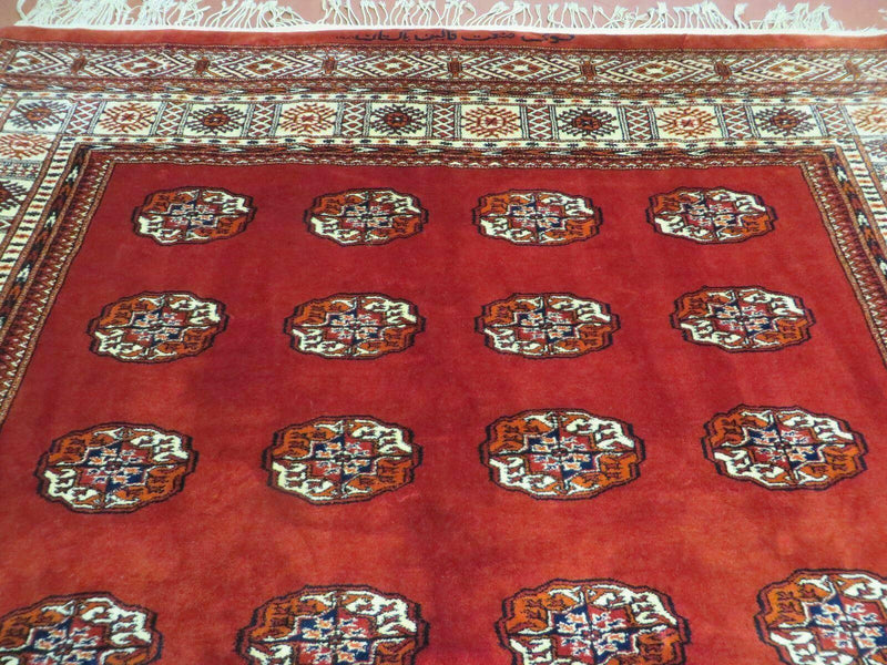 7' X 9' Vintage Handmade Bokhara Turkoman Pakistan Wool Rug Carpet Nice