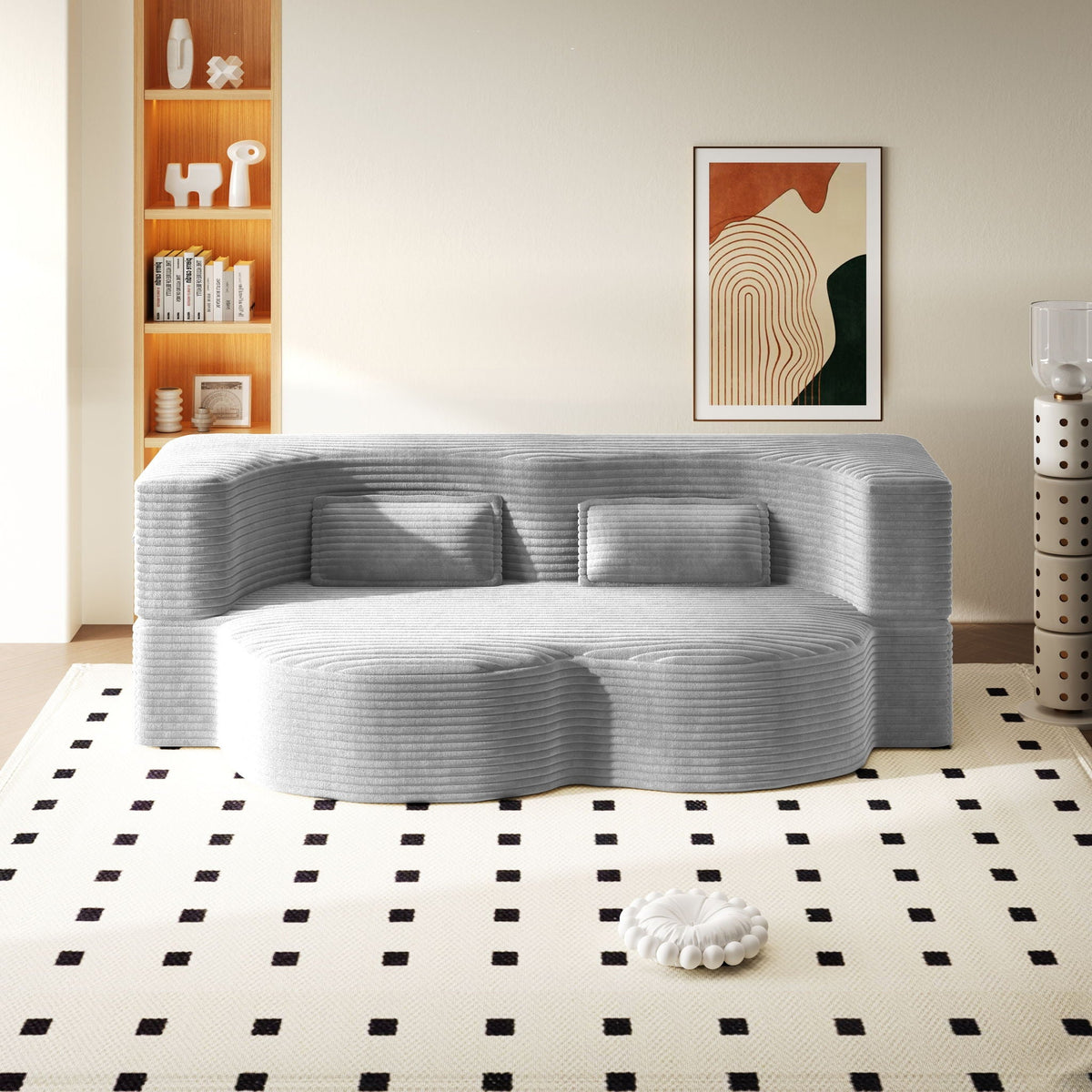 Floor Sofa With 2 Pillows, Convertible Twin Size Mattress For Living Room, photo 3 of 35