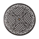 Tranquilius - Outdoor Round Dining Table With Lattice Tabletop, Umbrella Hole And Curved Legs