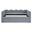 Gingham Daybed With USB Charging Port, Wave-Shaped Design