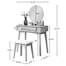 Maly Contemporary Wood Vanity and Stool Set