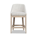 Newport - Coastal Curved Back Upholstered Counter Stool - Two Tone Neutral Gray by HouseOfZazla
