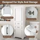 Freestanding Bathroom Vanity Tall With Damping Hinge Doors, Adjustable Shelves - White by Unique Piece Furniture