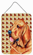 Bloodhound Fall Leaves Portrait Aluminium Metal Wall or Door Hanging Prints