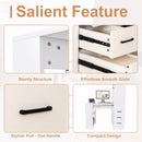 White Computer Desk with 4-in-1 Socket and Storage Options