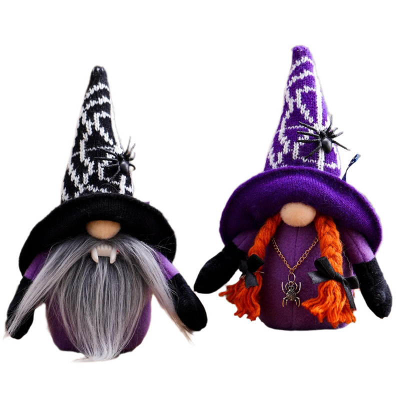 Spooky Spider Gnome Set, Spooky Halloween Decoration