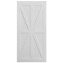 32" x 80" Star Style Wood Primed Standard Barn Door Slab, DIY Unfinished Solid Wood Paneled Door, Interior Single Door Slab