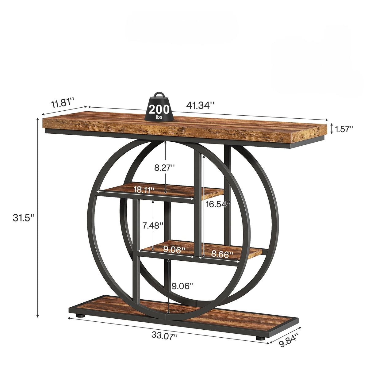 Console Table With 4 Tier Design For Living Hallway, photo 4 of 36