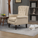 Modern Accent Chair Lounge Chair with Sturdy Wood Legs in Camel PU Leather