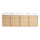 Wall-Mounted Bathroom Vanity With Resin Sink And Soft Closing Doors