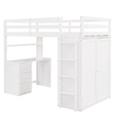 Loft Bed With Drawers, Desk, And Wardrobe