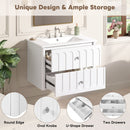 Floating Bathroom Vanity With Oval Knobs & Round Edge, Soft Close Drawer Slides by HouseOfZazla
