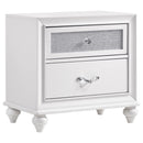 Barzini - 2 Drawer Nightstand Storage - White by HouseOfZazla