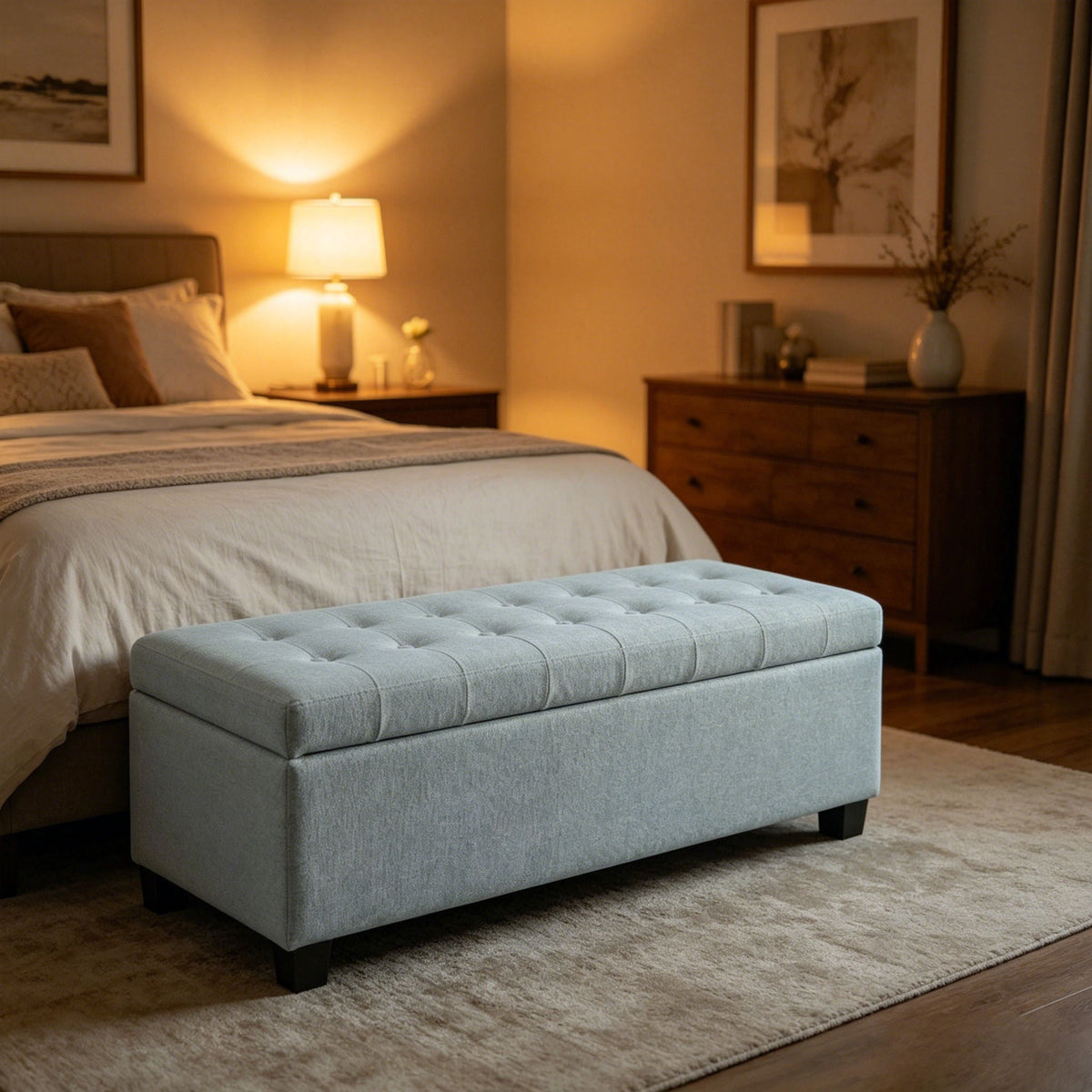 Elegant Tufted Storage Ottoman Bench, photo 3 of 18