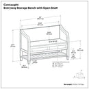 Connaught - Entryway Storage Bench With Shelf - Chestnut