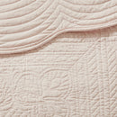 3 Piece Reversible Scalloped Edge Quilt Set - Blush King/Cal King