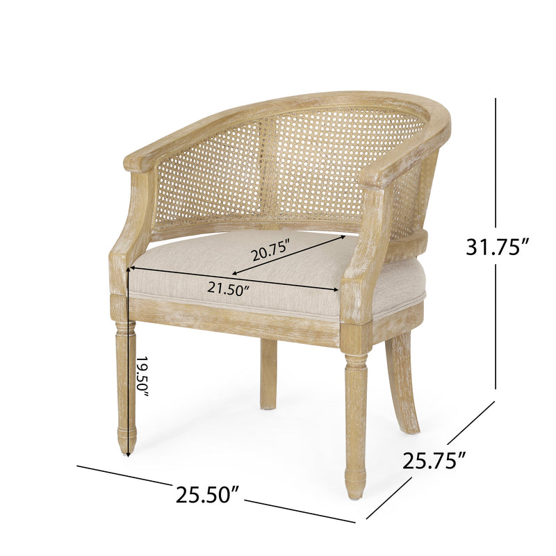 Walker Edison | Rattan Curved Back Accent Chair