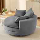 360° Swivel Accent Barrel Chair With Dual Layer Cushion And 3 Removable Pillows