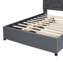 Upholstered Platform Bed With Brick Pattern Headboard And Twin Long Size Trundle by HouseOfZazla