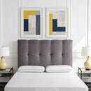 Bridgevine Home - Queen Size Tufted Upholstered Headboard With Nailhead Trim - Gray by HouseOfZazla