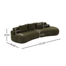 122" Curved Sectional Sofa (Olive Green)