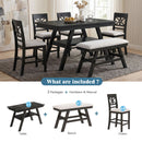 TOPMAX 6-Piece Wood Counter Height Dining Table Set with Storage Shelf by HouseOfZazla