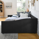 Upholstered Tufted Daybed With 2 Drawers, Waved Arms by HouseOfZazla