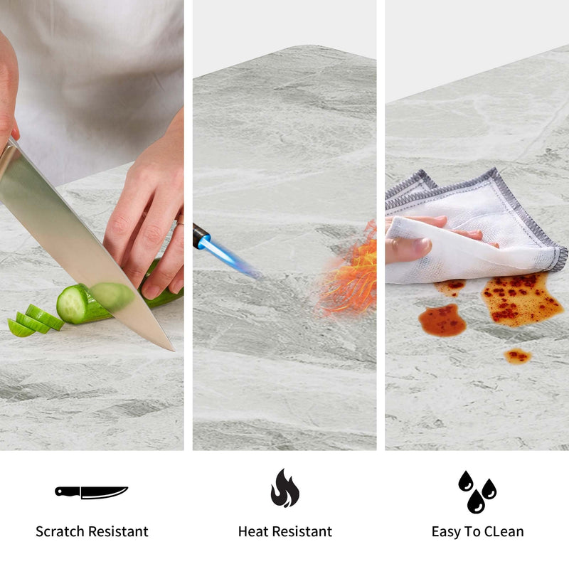 Dining Table with Sintered Stone Tabletop and Metal Legs, 63' Rectangular Modern Kitchen & Dining Room Table