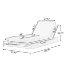 Acacia Wood Chaise Lounge with 4" Thick 3-Fold