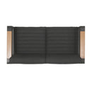 Loveseat With Slat Paneling And Aluminum Frame - Black