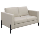 Dulcie - Loose Back Loveseat - Oatmeal by HouseOfZazla