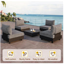 Modular Armless Chairs With Coffee Table For Garden (Set of 2) - Gray by HouseOfZazla