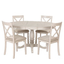 Modern Dining Table Set For 4, Round Table And 4 Kitchen Room Chairs, 5 Piece Kitchen Table Set For Dining Room, Dinette, Breakfast Nook by HouseOfZazla