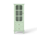 Minimalism Buffet Cabinet With Glass Doors And Double Drawer by HouseOfZazla