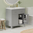 Bathroom Vanity With Ceramic Sink, Modern Single Bathroom Cabinet With 2 Doors And A Shelf, Soft Close Doors by Unique Piece Furniture