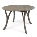 Outdoor Acacia Wood Round Dining Table with Curved Legs by HouseOfZazla