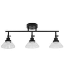 Catalina 23"W 3-Light LED Track Bar Light Fixture, Matte Black with Clear Glass Shades by LampsUSA