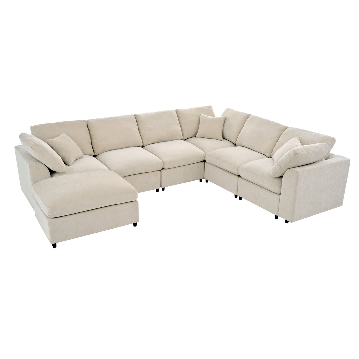 U_Style 120.8" Extra Large 7-Seater Modular Sectional Sofa, photo 6 of 10